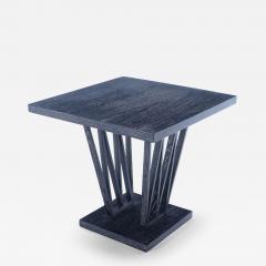 Square French dark cerused oak occasional table with interesting base c 1945 - 3405128