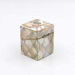 Square Mother of Pearl Inlaid Box Shield Mount English circa 1880 - 4157013