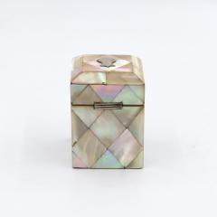 Square Mother of Pearl Inlaid Box Shield Mount English circa 1880 - 4157015