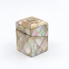 Square Mother of Pearl Inlaid Box Shield Mount English circa 1880 - 4157016