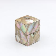 Square Mother of Pearl Inlaid Box Shield Mount English circa 1880 - 4157019