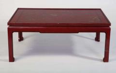 Square Red Lacquered Coffee Table - 1445826