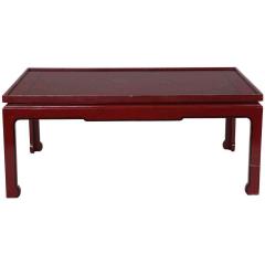 Square Red Lacquered Coffee Table - 1445833