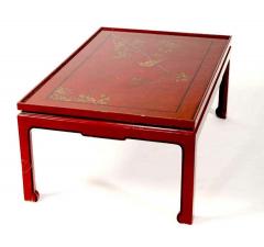 Square Red Lacquered Coffee Table - 1445835