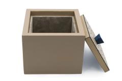 Square Taupe Leather Box - 4671204