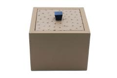 Square Taupe Leather Box - 4671205