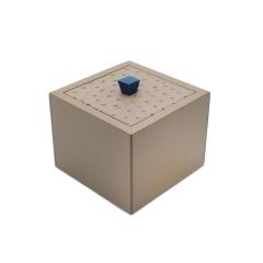 Square Taupe Leather Box - 4716900