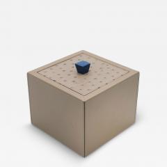Square Taupe Leather Box - 4716914