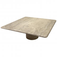 Square Travertine Coffee Table by Angelo Mangiarotti for Up Up Italy 1970s - 4213103