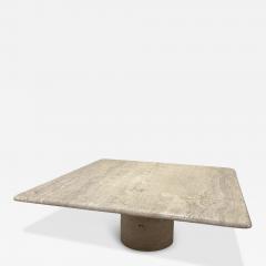 Square Travertine Coffee Table by Angelo Mangiarotti for Up Up Italy 1970s - 4213926