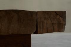 Square Wabi Sabi Style Coffee Table in Solid Oak Europe 1960s - 4394503