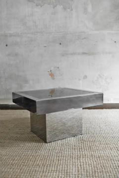 Square coffee table in metal with backlit top 1970s - 3999143