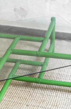 Square green bamboo coffee table Mcguire San Francisco 1970 - 3998941