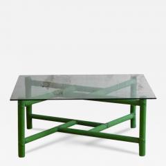 Square green bamboo coffee table Mcguire San Francisco 1970 - 4034168