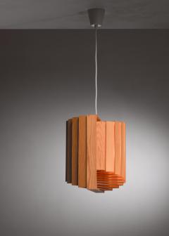 Square wood strip pendant - 3671456