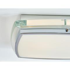 Squared Nickeled Flush Mount with Thick Slab Clear Glass Frame 1970s - 1351428