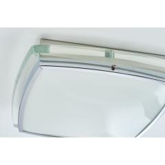 Squared Nickeled Flush Mount with Thick Slab Clear Glass Frame 1970s - 1351440