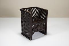 Squared shaped Side Chair in Dark Stained Wood Germany 1930s - 3891262