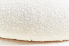 Stacked Pouf Swivel Lounge Chairs in White Boucle - 2097285