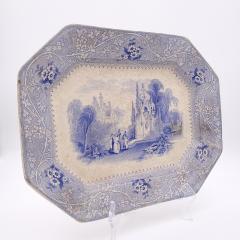 Staffordshire Blue and White Platter in the Columbia Pattern - 2439433