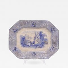 Staffordshire Blue and White Platter in the Columbia Pattern - 2442310