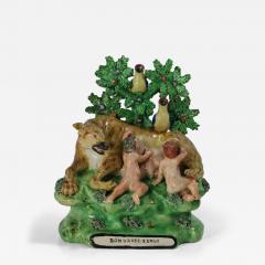 Staffordshire Pearlware Bocage Romulus and Remus Figure Group - 4435313
