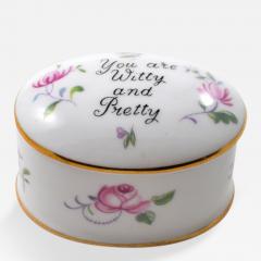 Staffordshire Porcelain Box You are Witty and Pretty  - 176946
