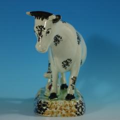 Staffordshire Yorkshire Pottery Prattware Cow Calf Group - 2651009