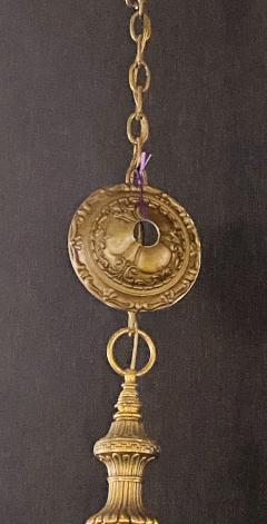 Stained Glass Dome Shaped Bronze Framed MCM Italian Light with Canopy - 1298082