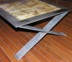 Stainless Steel Frame Coffee Table with Ceramic Inset - 878443