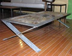 Stainless Steel Frame Coffee Table with Ceramic Inset - 878446