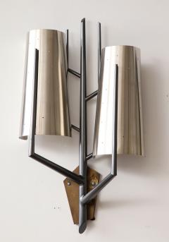 Stainless Steel Sconce in the Manner of Maison Charles France - 3190291