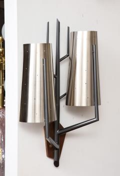 Stainless Steel Sconce in the Manner of Maison Charles France - 3190302