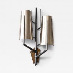 Stainless Steel Sconce in the Manner of Maison Charles France - 3192229
