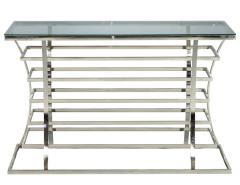 Stainless Steel and Glass Console Table - 1994615