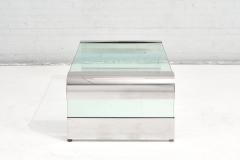 Stainless Steel and Glass Waterfall Coffee Table by Brueton 1970 - 2726100