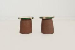 Stan Bitters Pair of Ceramic Stools end Tables Stan Bitters 1975c - 4476897