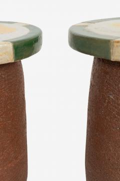 Stan Bitters Pair of Ceramic Stools end Tables Stan Bitters 1975c - 4476901
