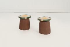 Stan Bitters Pair of Ceramic Stools end Tables Stan Bitters 1975c - 4476902