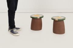 Stan Bitters Pair of Ceramic Stools end Tables Stan Bitters 1975c - 4476904