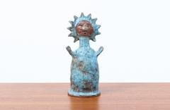 Stan Bitters Stan Bitters Sun People Glazed Turquoise Ceramic Sculpture - 3351017