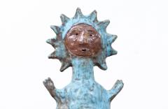 Stan Bitters Stan Bitters Sun People Glazed Turquoise Ceramic Sculpture - 3351020