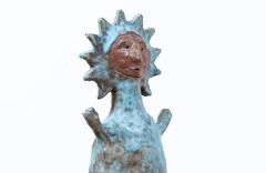 Stan Bitters Stan Bitters Sun People Glazed Turquoise Ceramic Sculpture - 3351021