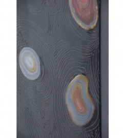 Stan Usel Black resin and agates floor lamp by Stan Usel - 794539