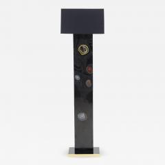 Stan Usel Black resin and agates floor lamp by Stan Usel - 795242