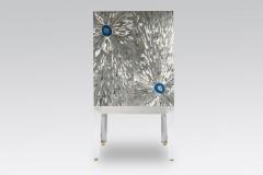 Stan Usel Cabinet In Mosaic Stainless steel and Agate by Stan Usel - 768109