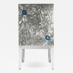 Stan Usel Cabinet In Mosaic Stainless steel and Agate by Stan Usel - 834633