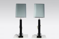 Stan Usel Pair of Table Lamps Black Resin and Pyrite by Stan Usel - 1095092