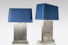 Stan Usel Pair of Table lamps in mosaic agate and lapis lazuli by Stan Usel - 836948