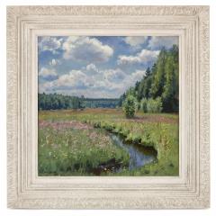 Stanislav Yulianovich Zhukovsky Russian Impressionist painting of a meadow by Zhukovsky - 2650856